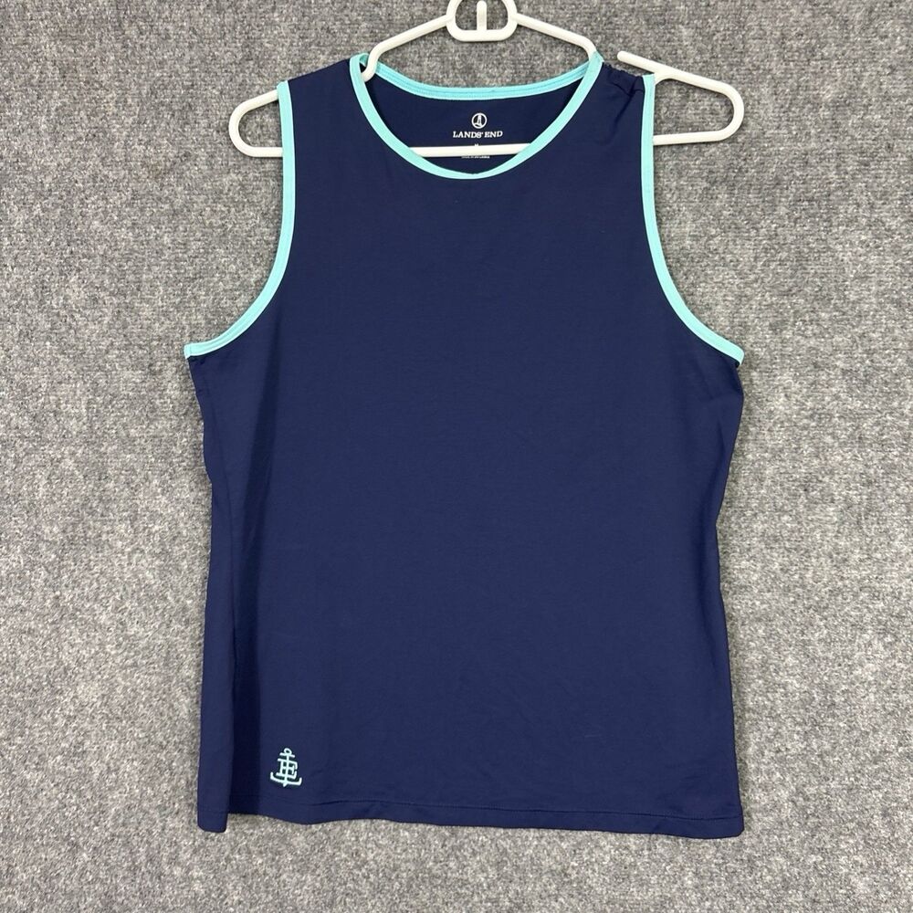 Lands End Tank Top  Womens Size M 10 / 12 Blue Outdoors Casual Stretch